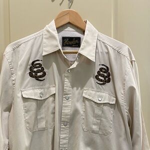 Howler Brothers Bros Gaucho Shirt Snake Cottonmouths Vented Pearl Snap L